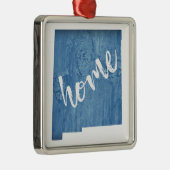 New Mexico Home Wood Grain Metalen Ornament (Rechts)