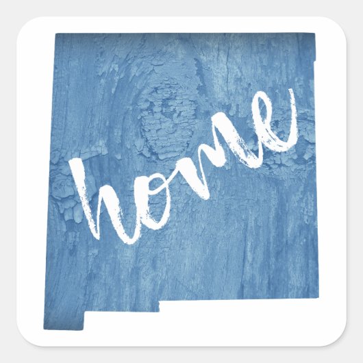 New Mexico Home Wood Grain Vierkante Sticker (Voorkant)