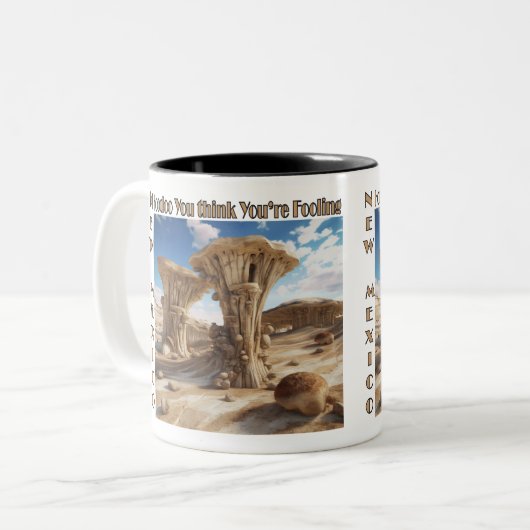 New Mexico Hoodoos Tweekleurige Koffiemok (Voorkant links)
