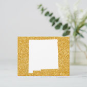 New Mexico in White en Gold Glitter Briefkaart (Staand voorkant)