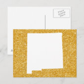 New Mexico in White en Gold Glitter Briefkaart (Voorkant / Achterkant)