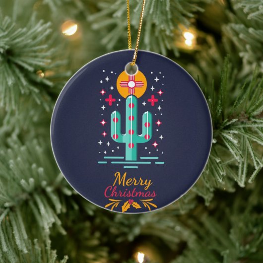 🔴NEW MEXICO INSPIRED FLAG CERAMIC ORNAMENT (Boom)