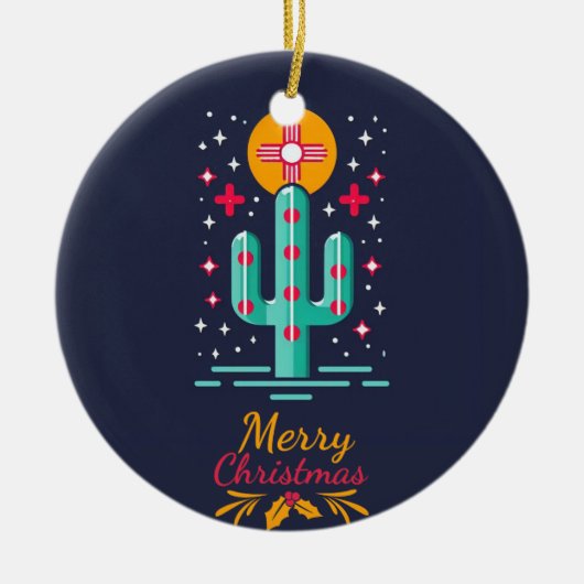 🔴NEW MEXICO INSPIRED FLAG CERAMIC ORNAMENT (Voorkant)