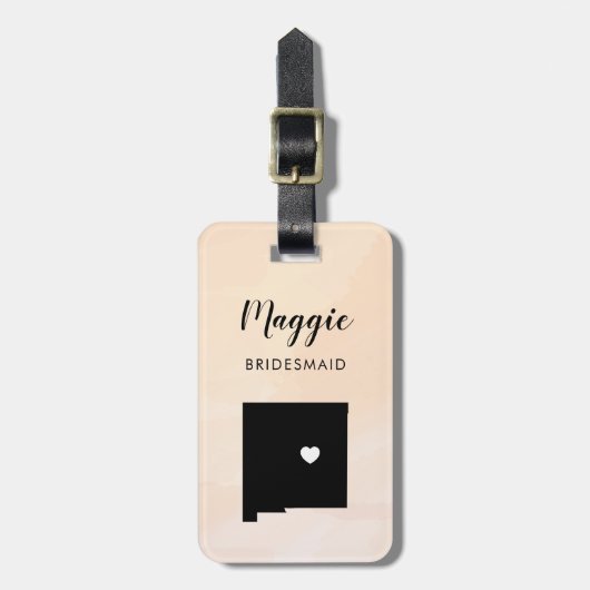 New Mexico kaart Bagagelabel, bruiloft feest welko Bagagelabel (Voorkant verticaal)