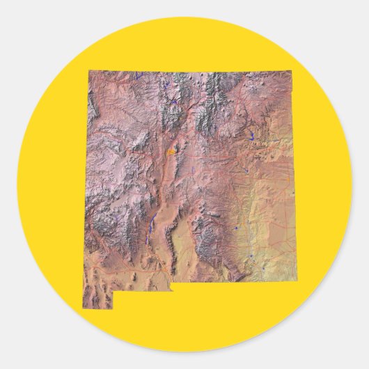 New Mexico Kaart Sticker (Voorkant)