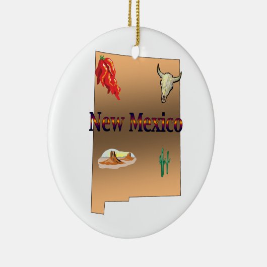 New Mexico Kerstboomversier Keramisch Ornament (Rechts)