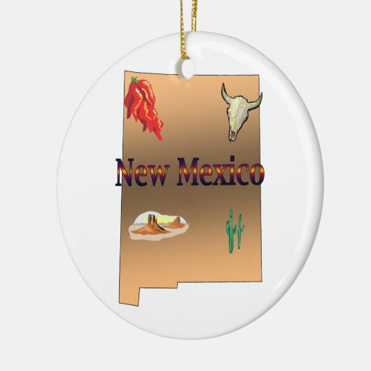 New Mexico Kerstboomversier Keramisch Ornament (Links)