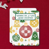 New Mexico Kerstversiering Zia Rood Groen Blauw Feestdagenkaart