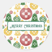 New Mexico Kerstversiering Zia Rood Groen Blauw Ronde Sticker (Voorkant)