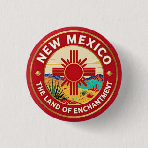 NEW MEXICO Land van Betovering Erfgoed Ronde Button 3,2 Cm