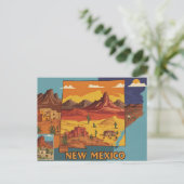 New Mexico Landscape Art | Geïllustreerde statuska Briefkaart (Staand voorkant)