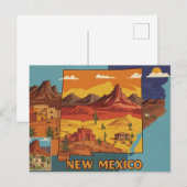New Mexico Landscape Art | Geïllustreerde statuska Briefkaart (Voorkant / Achterkant)