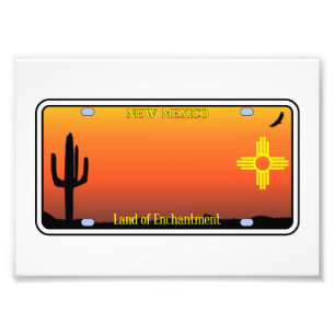 New Mexico License Bord Foto Afdruk