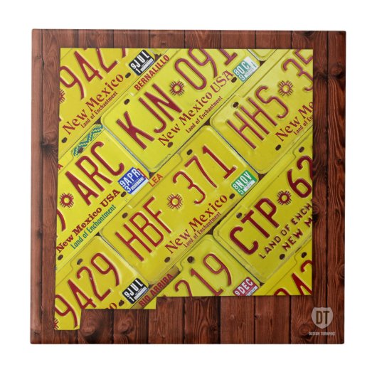 New Mexico License Bord Map keramische tegel Tegeltje (Voorkant)