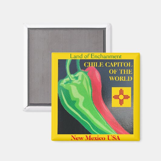 New Mexico Licentie Bord Chile Magnet Zia (Voorkant / Achterkant)