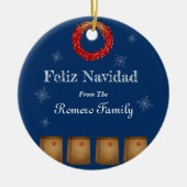 New Mexico luminaria farolito Zia sneeuw Keramisch Ornament (Voorkant)