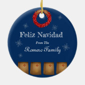 New Mexico luminaria farolito Zia sneeuw Keramisch Ornament (Achterkant)