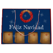 New Mexico Luminarias Farolitos Zia Red Chili Groot Cadeauzakje (Voorkant)