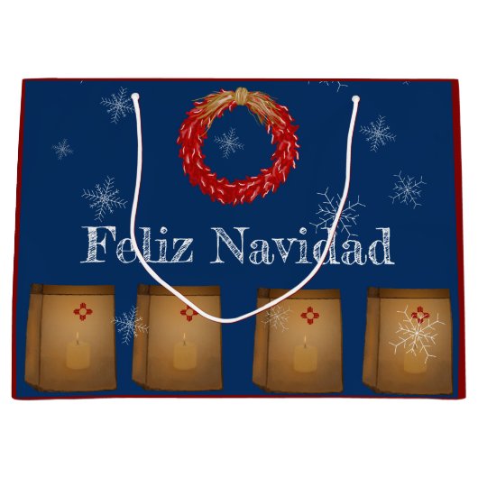 New Mexico Luminarias Farolitos Zia Red Chili Groot Cadeauzakje (Voorkant)