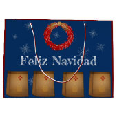 New Mexico Luminarias Farolitos Zia Red Chili Groot Cadeauzakje (Achterkant)