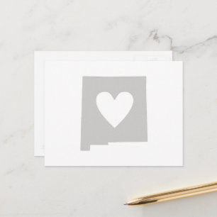 New Mexico Map Shape Grey Heart Cutout Mexicaans Briefkaart