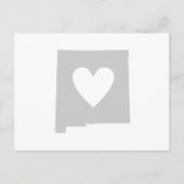 New Mexico Map Shape Grey Heart Cutout Mexicaans Briefkaart (Voorkant)