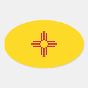 New Mexico/Mexicaanse staatsvlag (SIA), Verenigde  Ovale Sticker