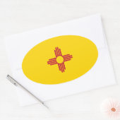 New Mexico/Mexicaanse staatsvlag (SIA), Verenigde Ovale Sticker (Envelop)