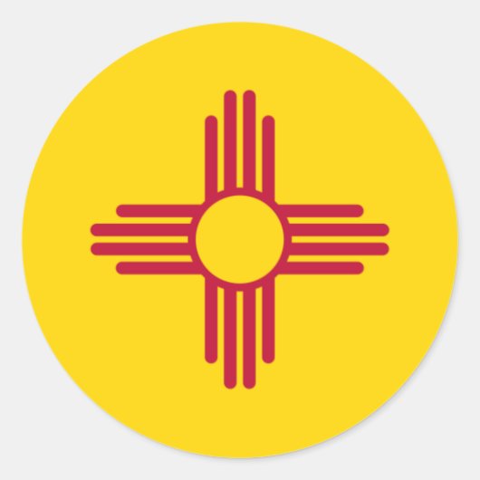 New Mexico/Mexicaanse staatsvlag (SIA), Verenigde  Ronde Sticker (Voorkant)