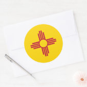New Mexico/Mexicaanse staatsvlag (SIA), Verenigde  Ronde Sticker (Envelop)
