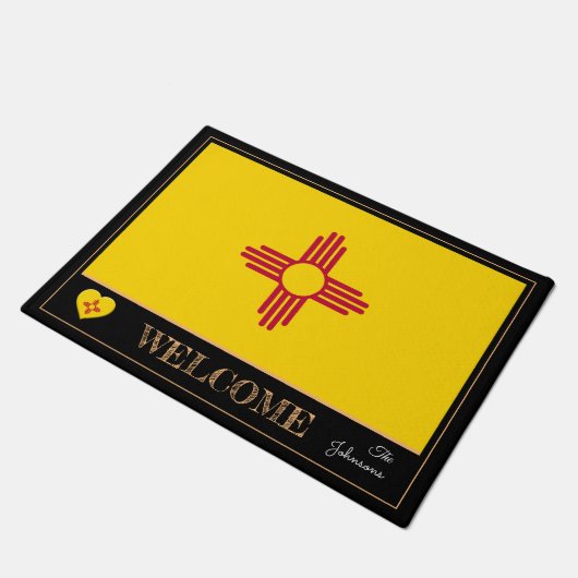 New Mexico & New Mexico Flag house mat/sport USA Deurmat (Schuin)