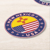 New Mexico, New Mexico sticker, phone case Ronde Kartonnen Onderzetter (Gebogen)