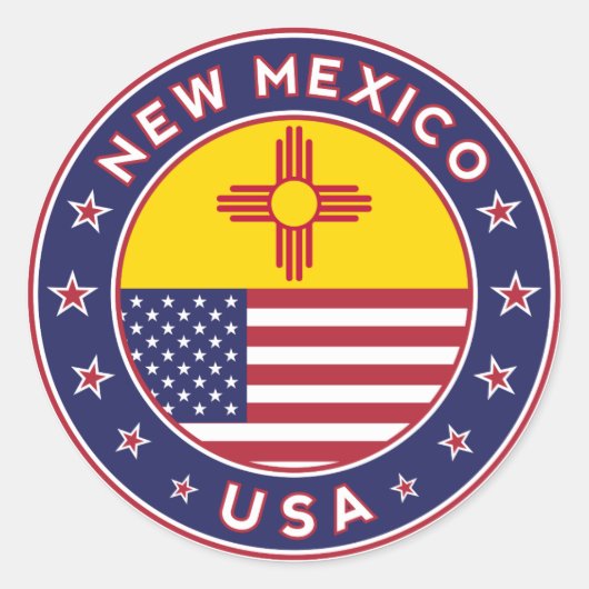 New Mexico, New Mexico sticker, phone case Ronde Sticker (Voorkant)