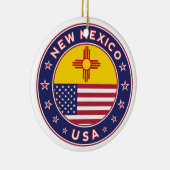 New Mexico, New Mexico sticker, telefooncase Keramisch Ornament (Rechts)