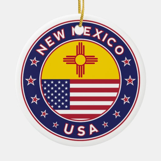 New Mexico, New Mexico sticker, telefooncase Keramisch Ornament (Voorkant)