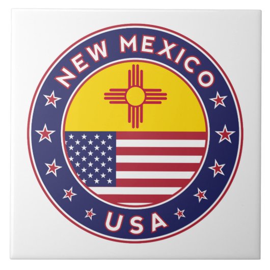 New Mexico, New Mexico sticker, telefooncase Tegeltje (Voorkant)