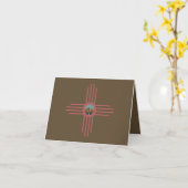 New Mexico NM Zia Indian Symbool Waterval T-shirt Kaart (Gele Bloem)