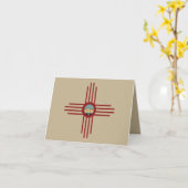 New Mexico NM Zia Indian Symbool Waterval T-shirt Kaart (Gele Bloem)