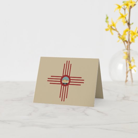 New Mexico NM Zia Indian Symbool Waterval T-shirt Kaart (Gele Bloem)