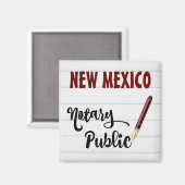New Mexico Notary Openbare Bourgogne Ink Pen Magneet (Voorkant / Achterkant)