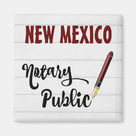New Mexico Notary Openbare Bourgogne Ink Pen Magneet