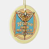 New Mexico Nurse Caduceus  Keramisch Ornament (Rechts)