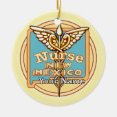 New Mexico Nurse Caduceus  Keramisch Ornament (Voorkant)