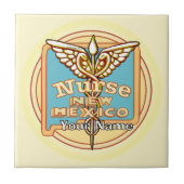 New Mexico Nurse Caduceus Tile Tegeltje (Voorkant)