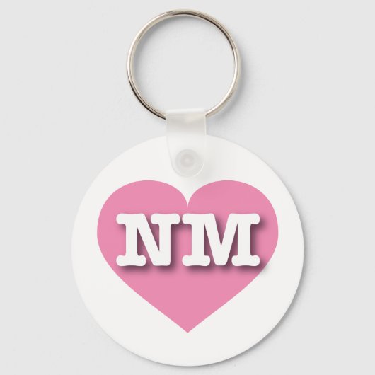 New Mexico Pink Heart - Ik hou van NM Sleutelhanger (Voorkant)
