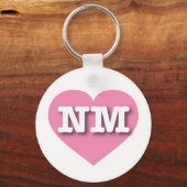 New Mexico Pink Heart - Ik hou van NM Sleutelhanger (Voorkant)