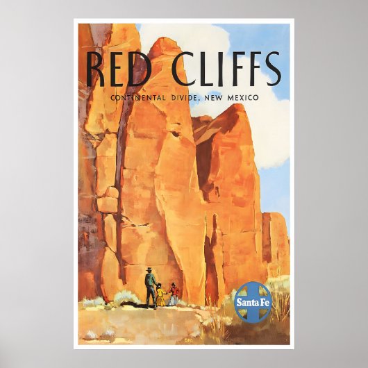 New Mexico Print Rode Kliffen Schilderij Santa Fe (Voorkant)