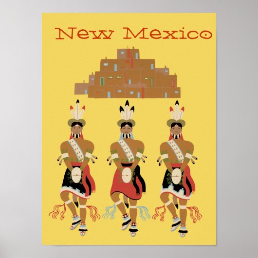 New Mexico Pueblo Turtle Dancers Poster (Voorkant)