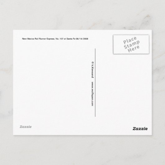 New Mexico Rail Runner Express in Santa Fe Briefkaart (Achterkant)