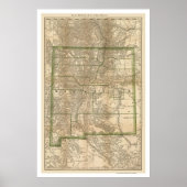 New Mexico Railroad Map 1879 Poster (Voorkant)